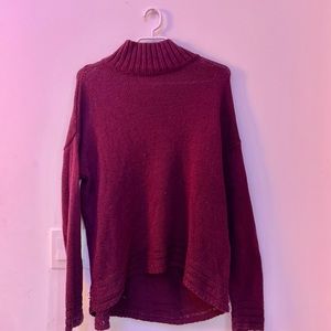 Deep burgundy smock neck sweater